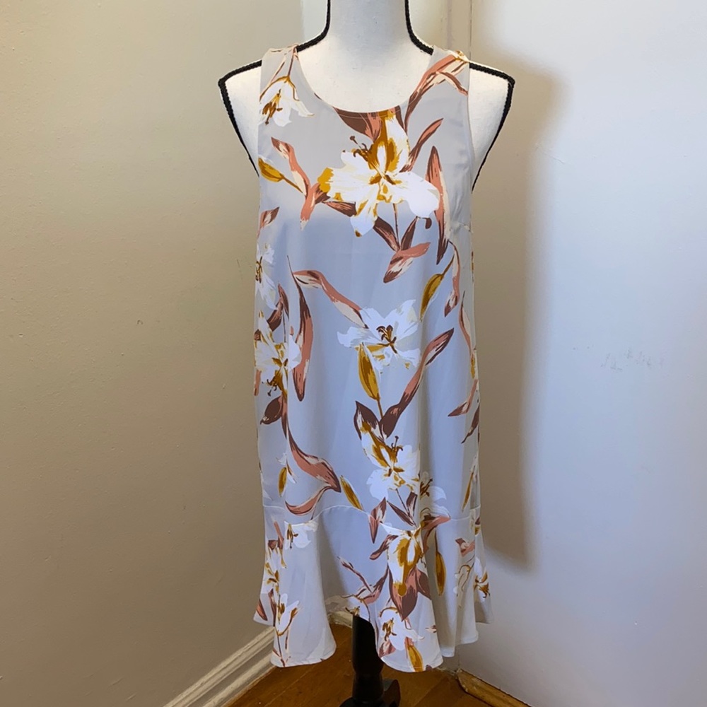 Leith Floral Racerback Ruffle Dress